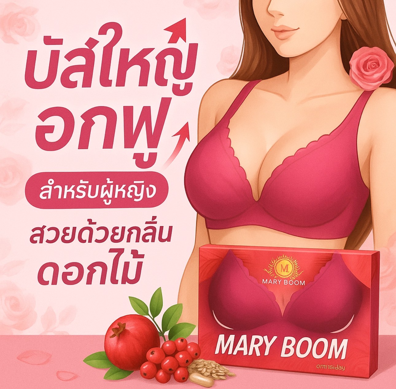 [2個セット]マリーブーム(Mary Boom)ふっくらハリ美バストサプリ　15カプセル×2個