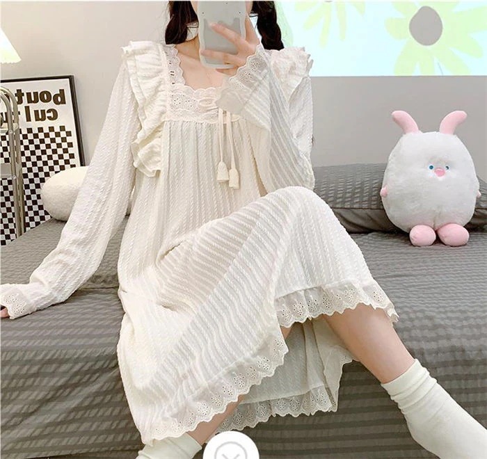 【20点セット】【本日限定】ネグリジェ ワンピース パジャマ ルームウェア ワンピース レディース 春 秋 夏 寝巻き ルームワンピース ロング丈ネグリジェ 長袖 無地 ナイトウェア 部屋着 姫系