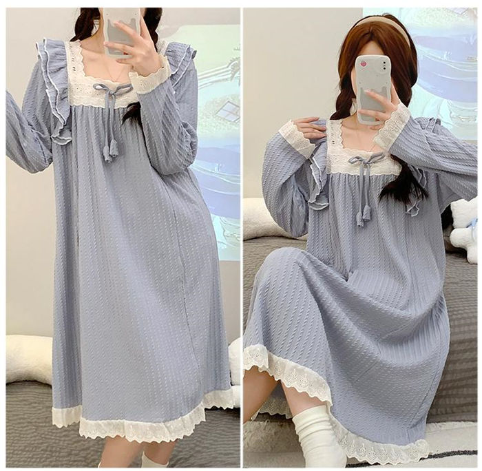 【20点セット】【本日限定】ネグリジェ ワンピース パジャマ ルームウェア ワンピース レディース 春 秋 夏 寝巻き ルームワンピース ロング丈ネグリジェ 長袖 無地 ナイトウェア 部屋着 姫系