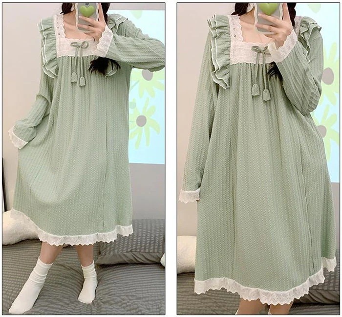 【20点セット】【本日限定】ネグリジェ ワンピース パジャマ ルームウェア ワンピース レディース 春 秋 夏 寝巻き ルームワンピース ロング丈ネグリジェ 長袖 無地 ナイトウェア 部屋着 姫系