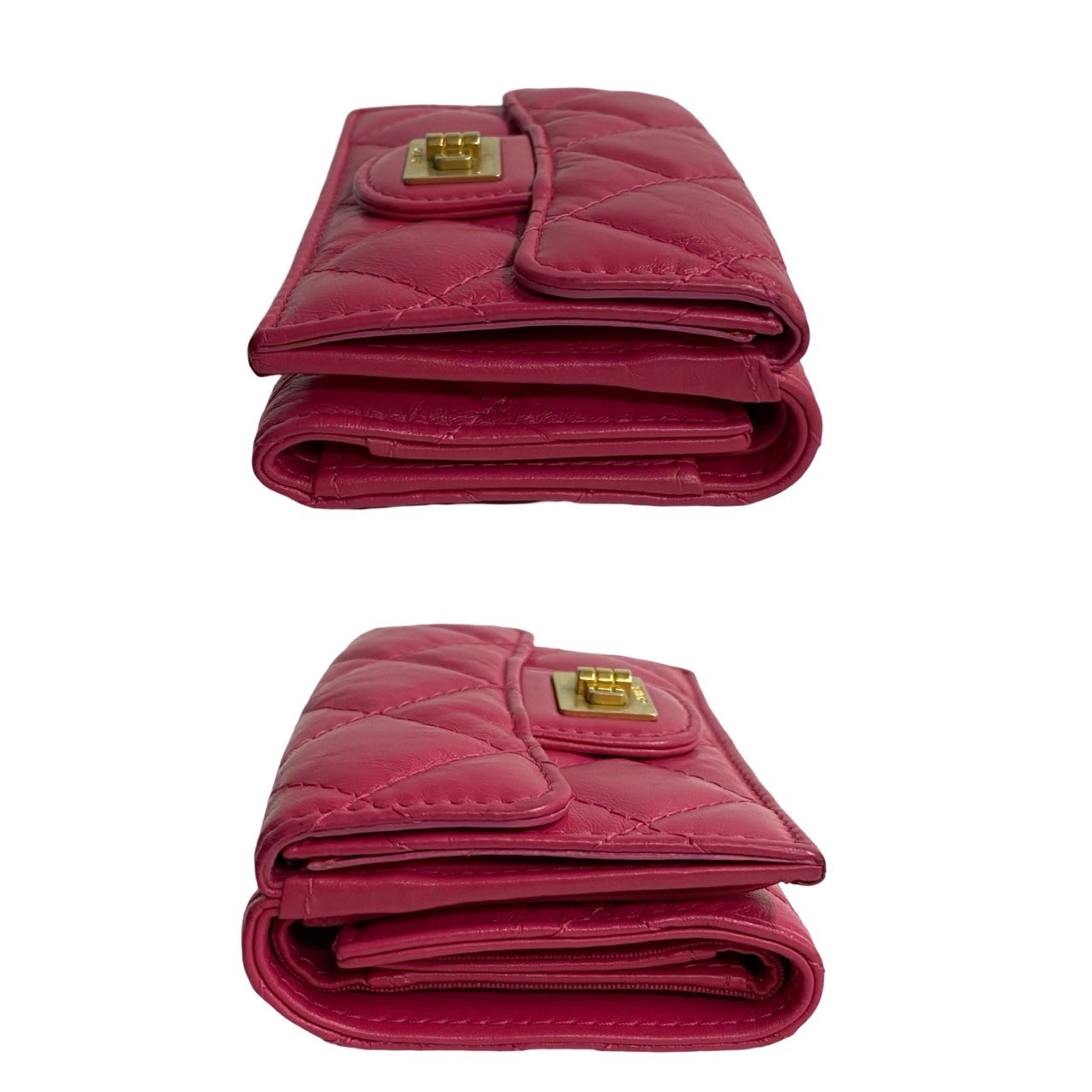 2.55三つ折り財布 ラムスキン ピンク e92-4 2.55三つ折り財布 ラムスキン ピンク e92-4