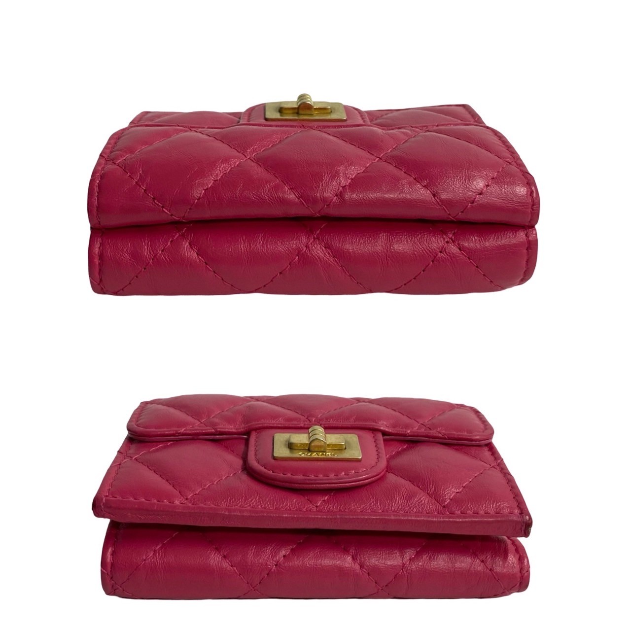 2.55三つ折り財布 ラムスキン ピンク e92-4 2.55三つ折り財布 ラムスキン ピンク e92-4