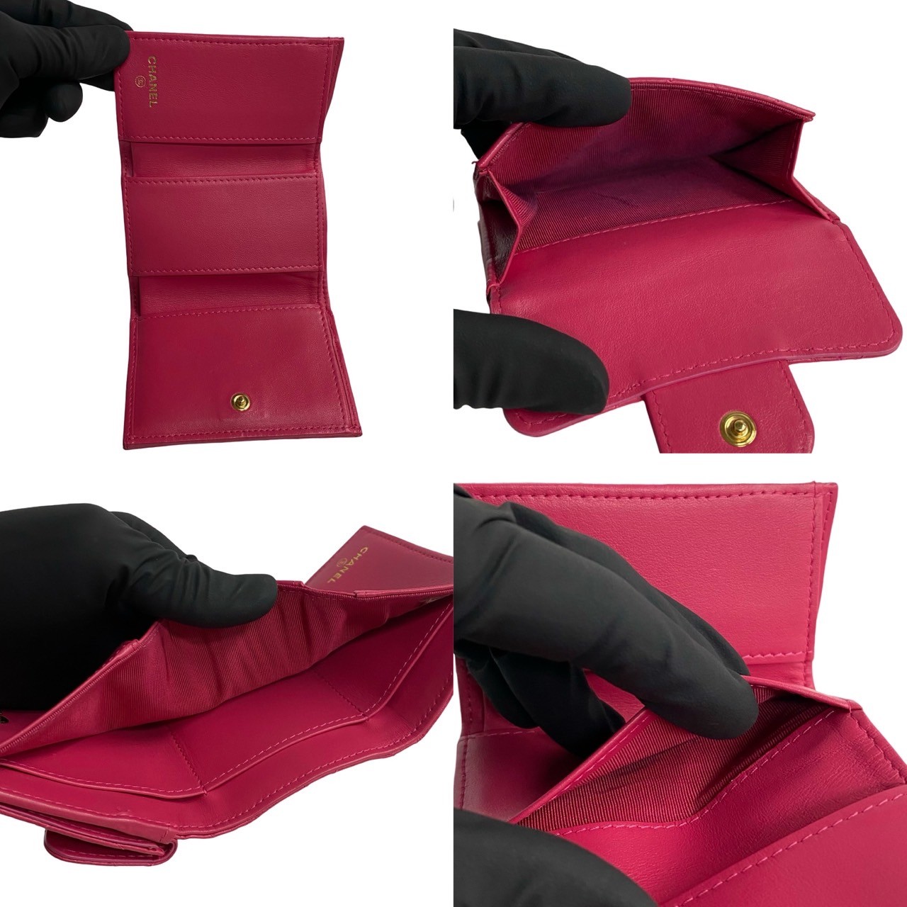 2.55三つ折り財布 ラムスキン ピンク e92-4 2.55三つ折り財布 ラムスキン ピンク e92-4