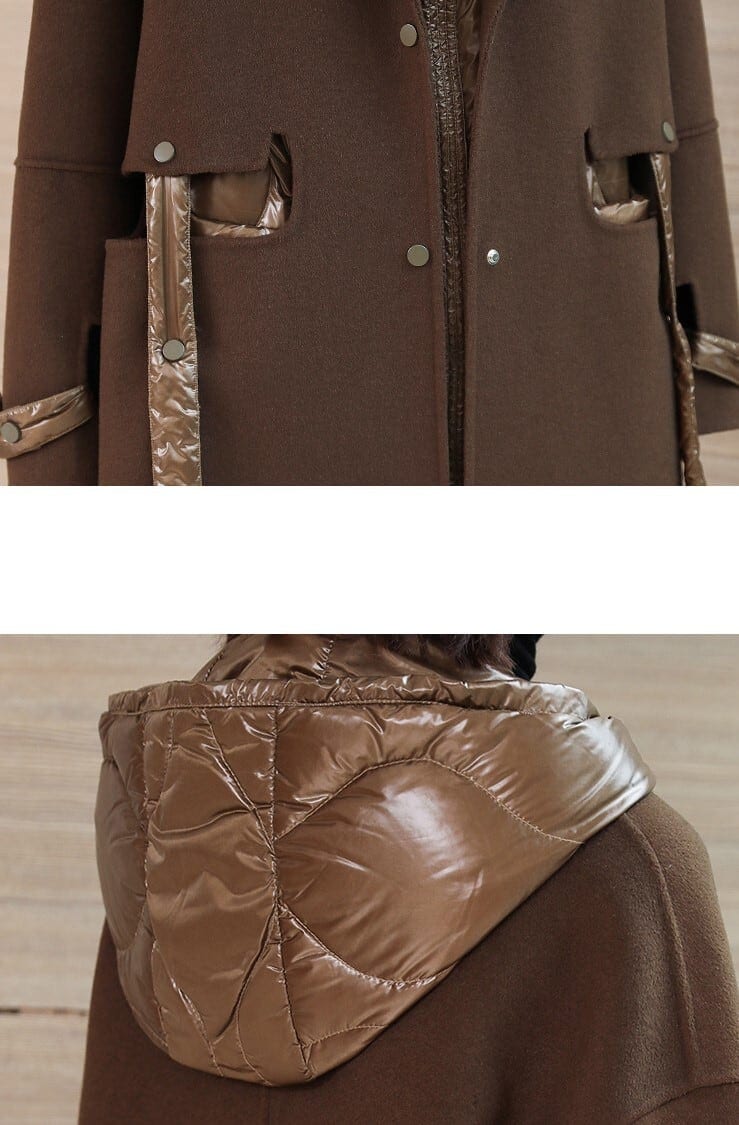 レディース ライナー コート アウター ダウンジャケット ベスト ロング丈 チェスターコート フード付き ボア インスタ映え 可愛い かわいい 韓国 かっこいい カジュアル 大人 上品 lout066