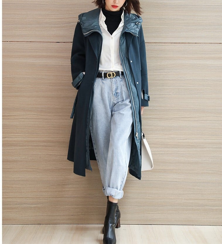 レディース ライナー コート アウター ダウンジャケット ベスト ロング丈 チェスターコート フード付き ボア インスタ映え 可愛い かわいい 韓国 かっこいい カジュアル 大人 上品 lout066