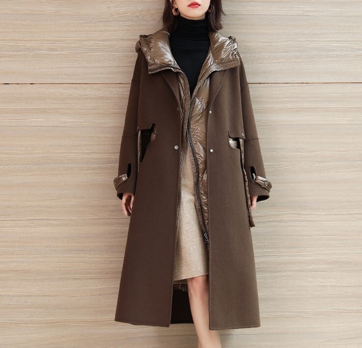 レディース ライナー コート アウター ダウンジャケット ベスト ロング丈 チェスターコート フード付き ボア インスタ映え 可愛い かわいい 韓国 かっこいい カジュアル 大人 上品 lout066