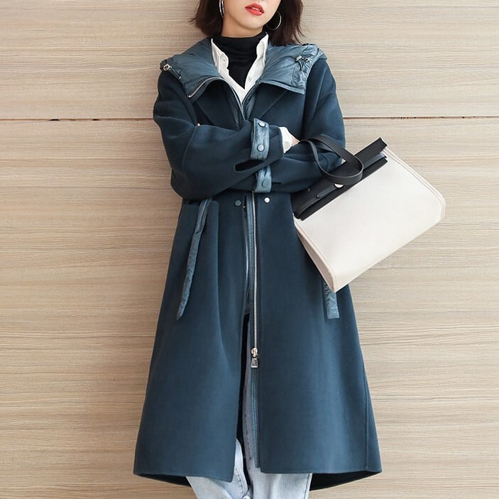 レディース ライナー コート アウター ダウンジャケット ベスト ロング丈 チェスターコート フード付き ボア インスタ映え 可愛い かわいい 韓国 かっこいい カジュアル 大人 上品 lout066