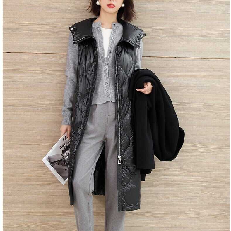 レディース ライナー コート アウター ダウンジャケット ベスト ロング丈 チェスターコート フード付き ボア インスタ映え 可愛い かわいい 韓国 かっこいい カジュアル 大人 上品 lout066