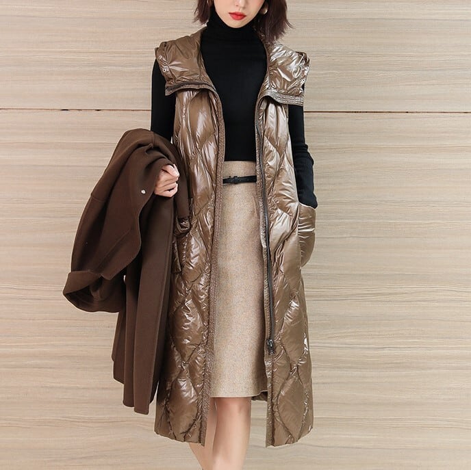 レディース ライナー コート アウター ダウンジャケット ベスト ロング丈 チェスターコート フード付き ボア インスタ映え 可愛い かわいい 韓国 かっこいい カジュアル 大人 上品 lout066
