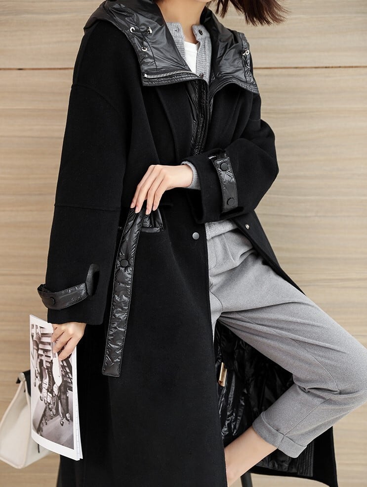 レディース ライナー コート アウター ダウンジャケット ベスト ロング丈 チェスターコート フード付き ボア インスタ映え 可愛い かわいい 韓国 かっこいい カジュアル 大人 上品 lout066