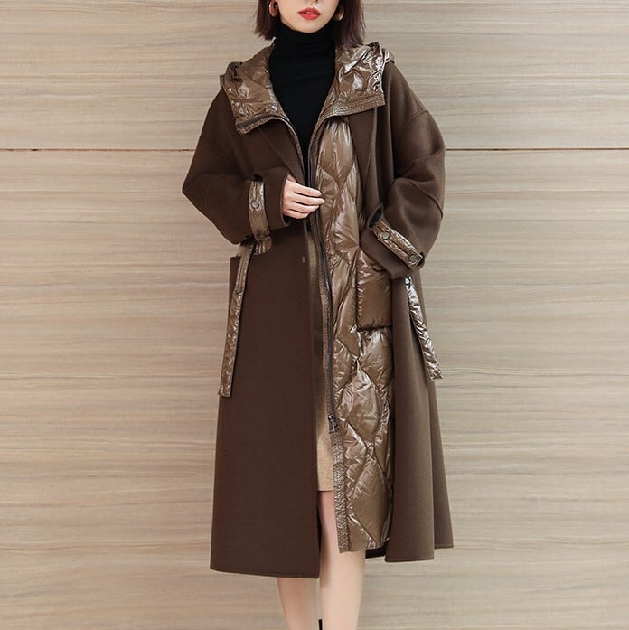 レディース ライナー コート アウター ダウンジャケット ベスト ロング丈 チェスターコート フード付き ボア インスタ映え 可愛い かわいい 韓国 かっこいい カジュアル 大人 上品 lout066