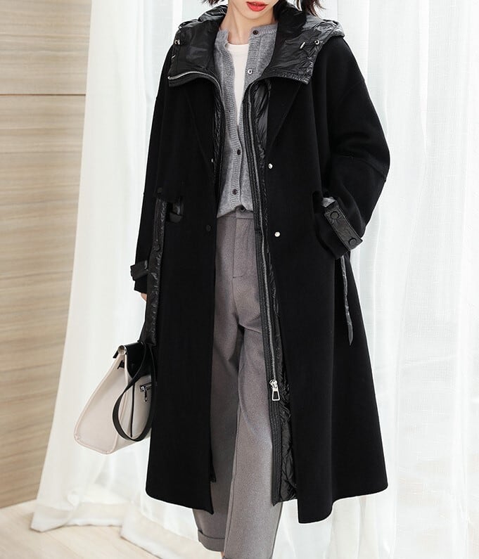 レディース ライナー コート アウター ダウンジャケット ベスト ロング丈 チェスターコート フード付き ボア インスタ映え 可愛い かわいい 韓国 かっこいい カジュアル 大人 上品 lout066
