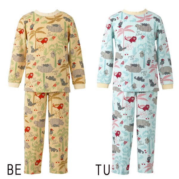 ワコールキッズ Wacoal 男女児兼用パジャマ(6サイズ 8サイズ)ユニセックス 女の子 男の子 あったかパジャマ 長袖 長ズボン CTR541 【F】