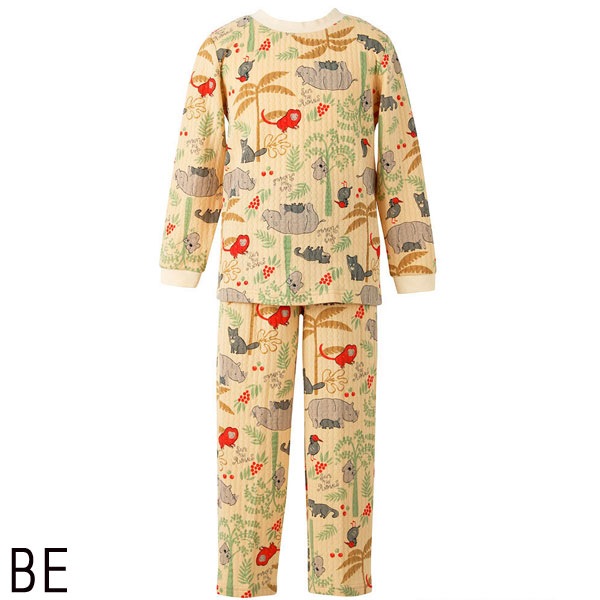 ワコールキッズ Wacoal 男女児兼用パジャマ(6サイズ 8サイズ)ユニセックス 女の子 男の子 あったかパジャマ 長袖 長ズボン CTR541 【F】