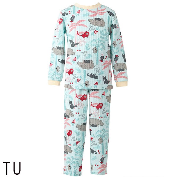 ワコールキッズ Wacoal 男女児兼用パジャマ(6サイズ 8サイズ)ユニセックス 女の子 男の子 あったかパジャマ 長袖 長ズボン CTR541 【F】