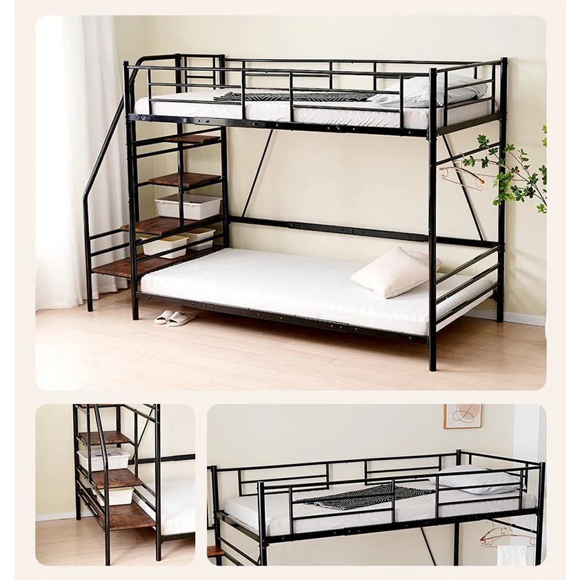 S ロフトベッド 階段付き S パイプベッド シングル コンセント付き