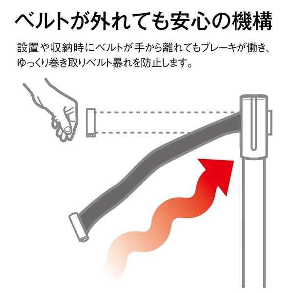 ベルトパーテーションスタンドUN ステン ベルト赤 屋内用 組立品