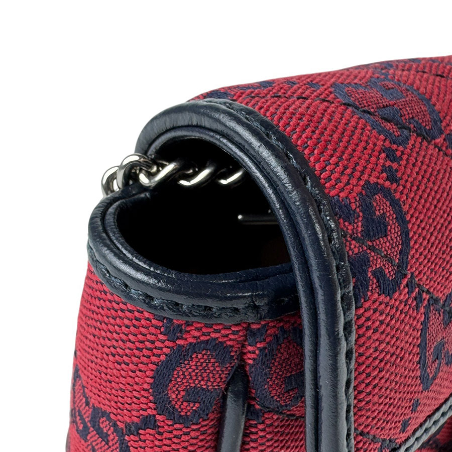 グッチ GUCCI ショルダーバッグ GGマーモント GGキャンバス レッド