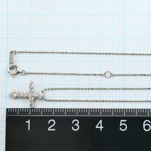 PT900 プラチナ PT850 ネックレス ダイヤ 0.50 約40cm ジュエリー 中古 PT900 プラチナ PT850 ネックレス ダイヤ 0.50 約40cm ジュエリー 中古