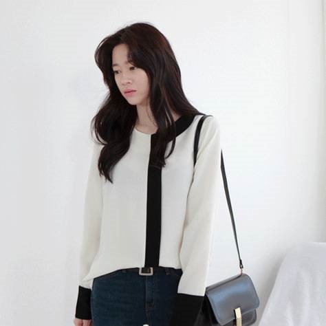 モノトーン シック カ... : レディース服 ブラウス シャツ 好評超特価