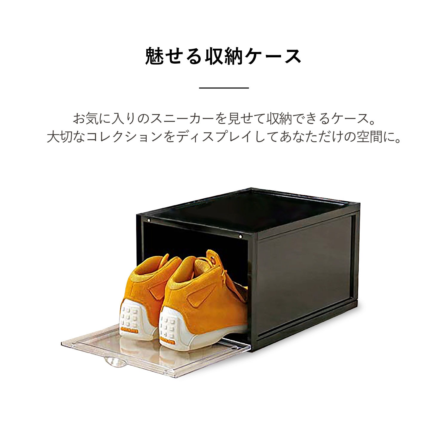 ビーエル シューズケース シューズボックス 収納 6個セット 1足 大型 ブラック クリア 黒 1277