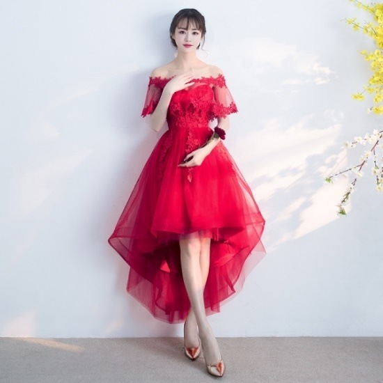 レース刺繍入りフィッシュテールドレス 2... : レディース服 国産新品