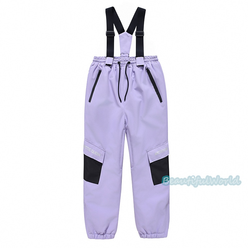 スノーパンツ 子供 スキーパンツ スノーボードウェア スキーウェア ビブパンツ 防寒 防風 冬服 単品 男女兼用 撥水加工