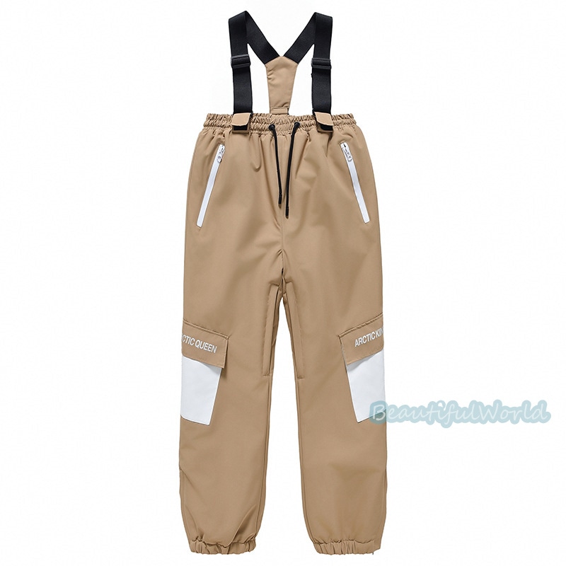 スノーパンツ 子供 スキーパンツ スノーボードウェア スキーウェア ビブパンツ 防寒 防風 冬服 単品 男女兼用 撥水加工