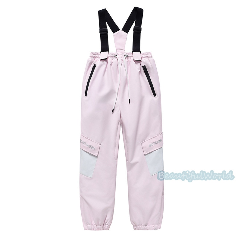 スノーパンツ 子供 スキーパンツ スノーボードウェア スキーウェア ビブパンツ 防寒 防風 冬服 単品 男女兼用 撥水加工