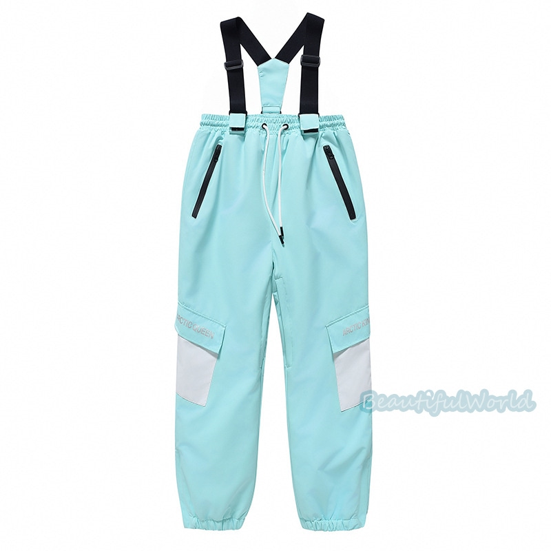 スノーパンツ 子供 スキーパンツ スノーボードウェア スキーウェア ビブパンツ 防寒 防風 冬服 単品 男女兼用 撥水加工