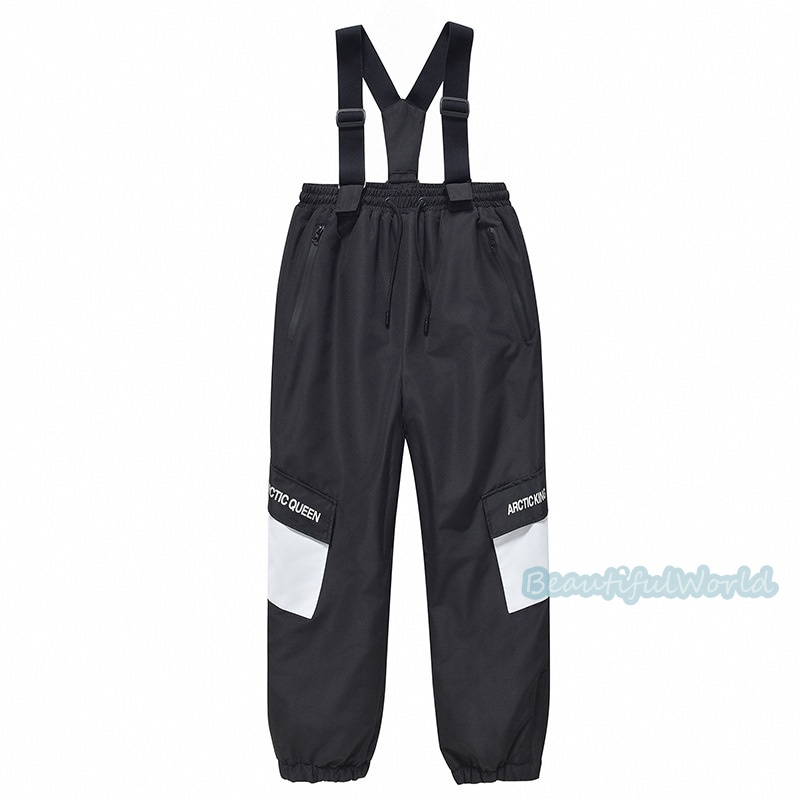 スノーパンツ 子供 スキーパンツ スノーボードウェア スキーウェア ビブパンツ 防寒 防風 冬服 単品 男女兼用 撥水加工