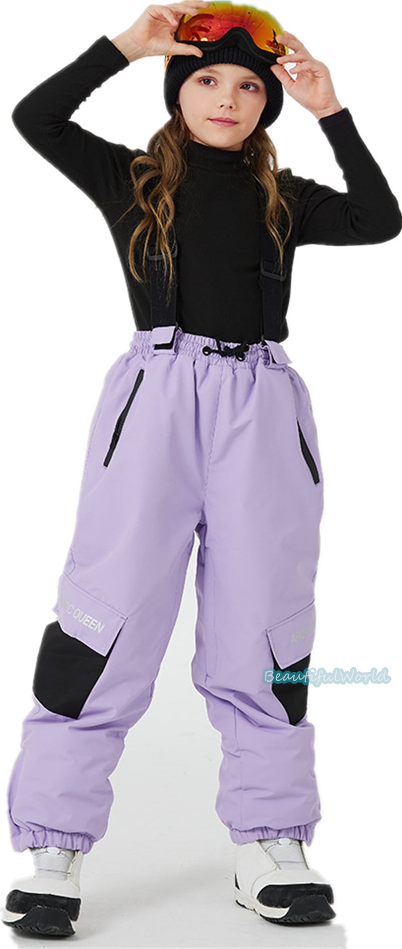 スノーパンツ 子供 スキーパンツ スノーボードウェア スキーウェア ビブパンツ 防寒 防風 冬服 単品 男女兼用 撥水加工