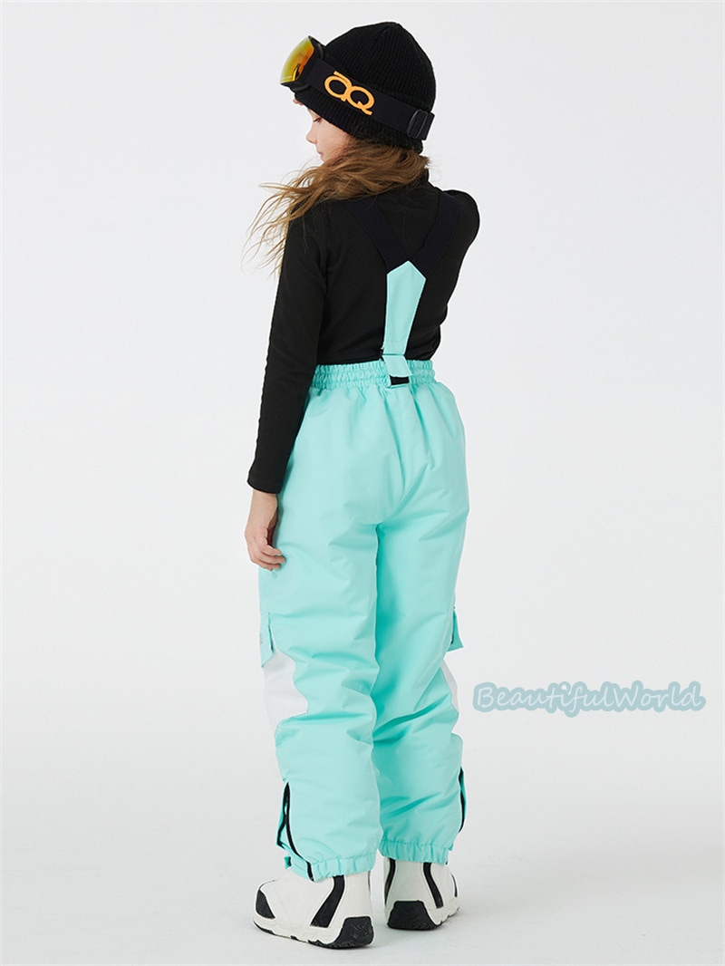 スノーパンツ 子供 スキーパンツ スノーボードウェア スキーウェア ビブパンツ 防寒 防風 冬服 単品 男女兼用 撥水加工