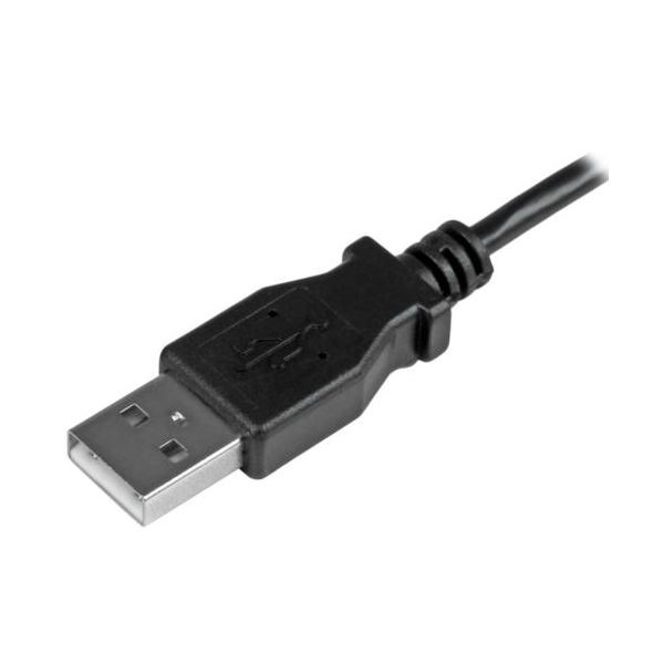 （まとめ） StarTech.com Micro USB L型左向きケーブル 1m Type A（オス）-Micro B（オス）充電＆同期用 ブラック USBAUB1MLA 1本 [x3セット]