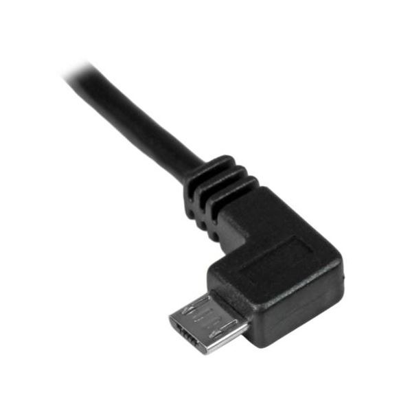 （まとめ） StarTech.com Micro USB L型左向きケーブル 1m Type A（オス）-Micro B（オス）充電＆同期用 ブラック USBAUB1MLA 1本 [x3セット]