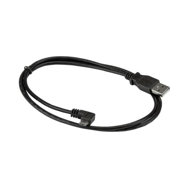 （まとめ） StarTech.com Micro USB L型左向きケーブル 1m Type A（オス）-Micro B（オス）充電＆同期用 ブラック USBAUB1MLA 1本 [x3セット]