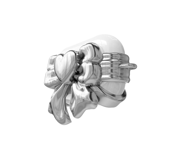 【ANDAASH】Airpods SHE 01 SILVER ケース | 数量限定 Airpods BOW 01 SILVER - ANDAASH Unique Contemporary AirPods