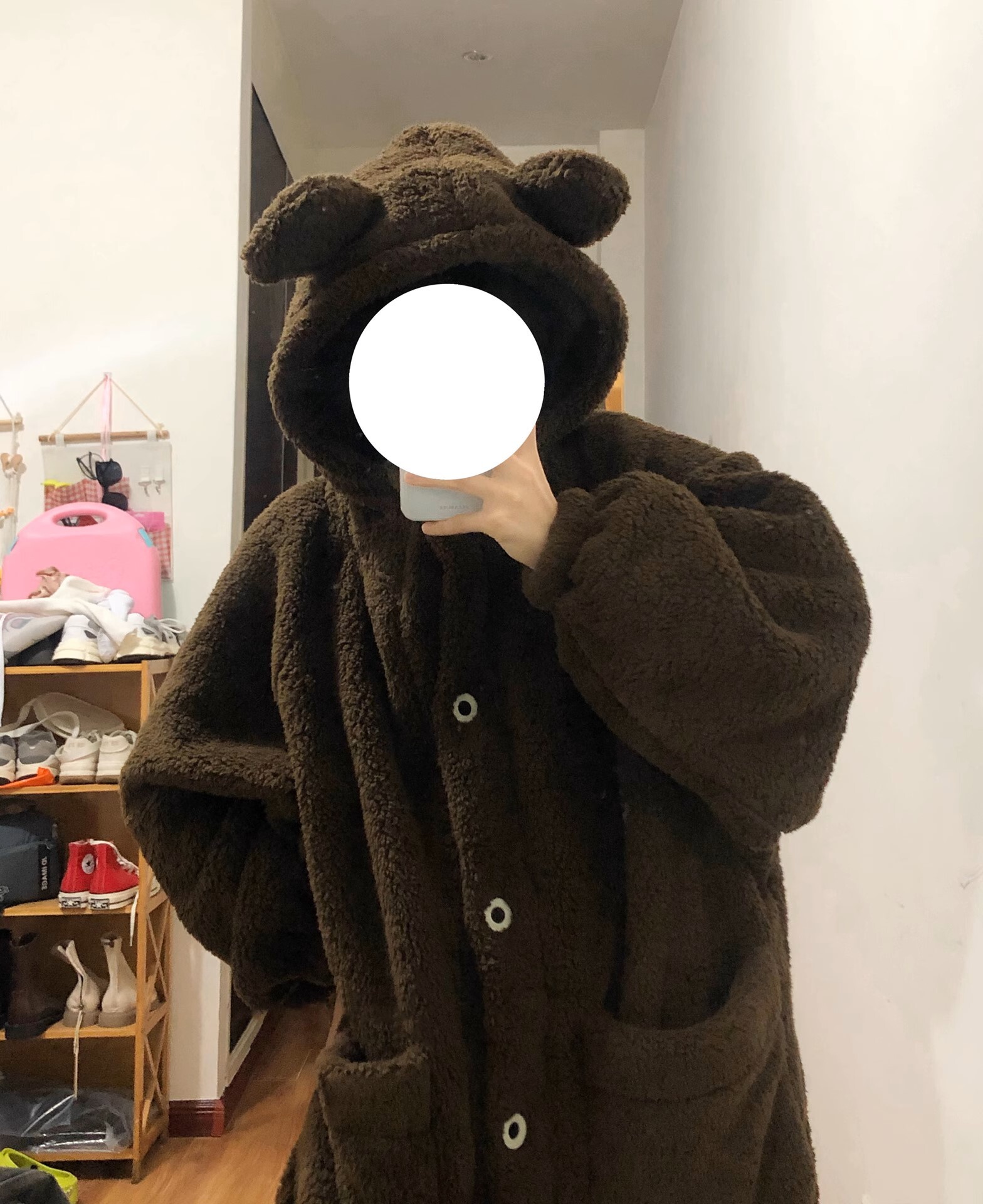 ルームウェア レディース パジャマ 寝巻 ガウン 着ぐるみ フード 前開き クマ耳 アニマル もこもこ あったか 防寒 パーティー インスタ映え ギャル おうち時間 リラックス 休息 楽ちん かわいい
