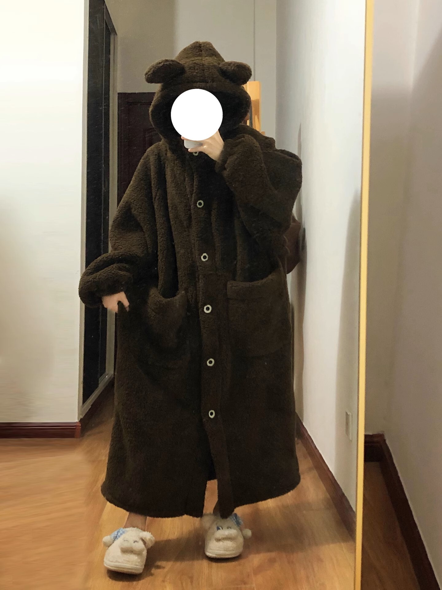 ルームウェア レディース パジャマ 寝巻 ガウン 着ぐるみ フード 前開き クマ耳 アニマル もこもこ あったか 防寒 パーティー インスタ映え ギャル おうち時間 リラックス 休息 楽ちん かわいい