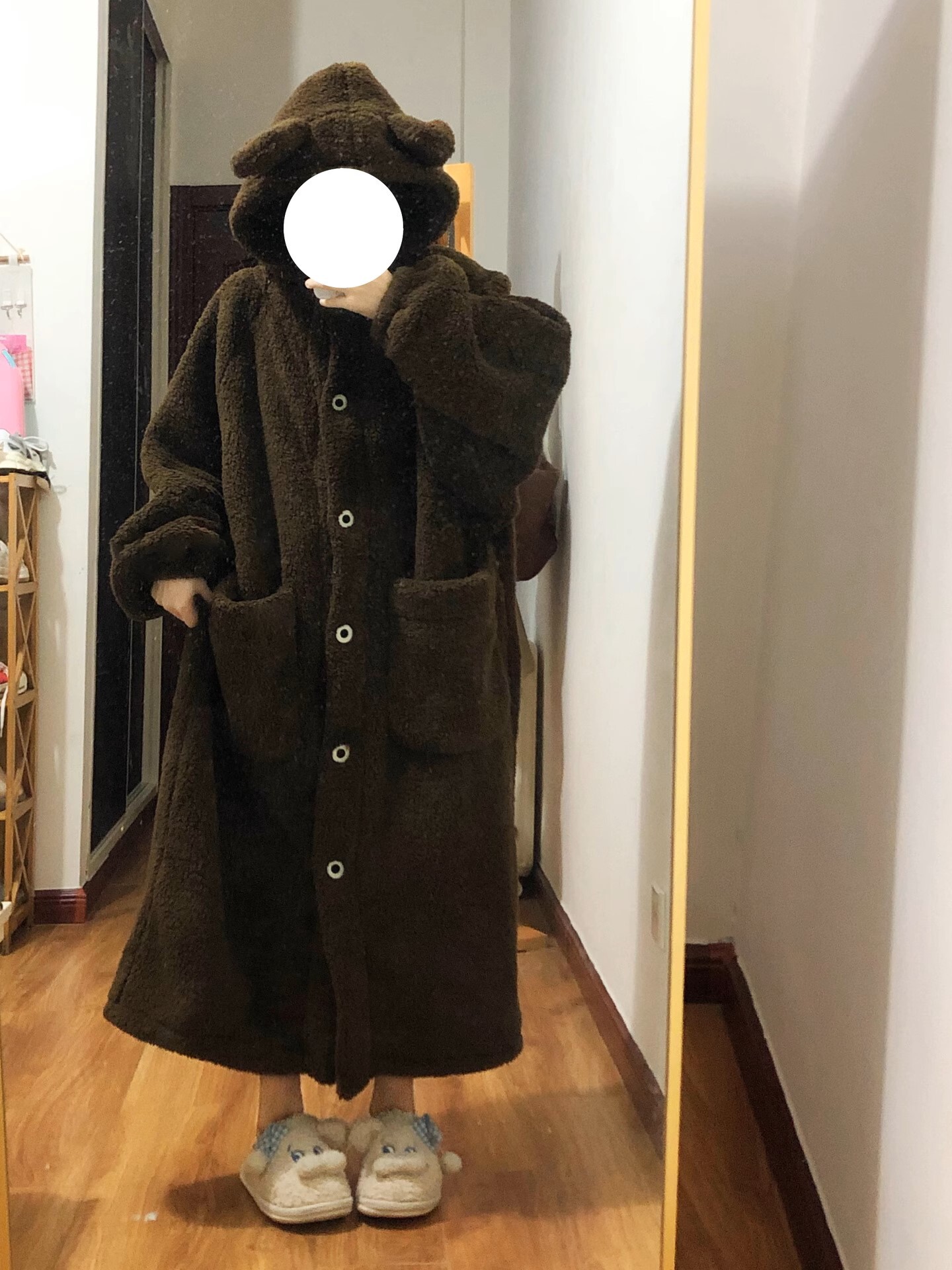 ルームウェア レディース パジャマ 寝巻 ガウン 着ぐるみ フード 前開き クマ耳 アニマル もこもこ あったか 防寒 パーティー インスタ映え ギャル おうち時間 リラックス 休息 楽ちん かわいい
