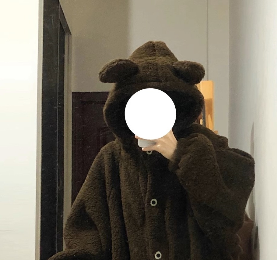 ルームウェア レディース パジャマ 寝巻 ガウン 着ぐるみ フード 前開き クマ耳 アニマル もこもこ あったか 防寒 パーティー インスタ映え ギャル おうち時間 リラックス 休息 楽ちん かわいい