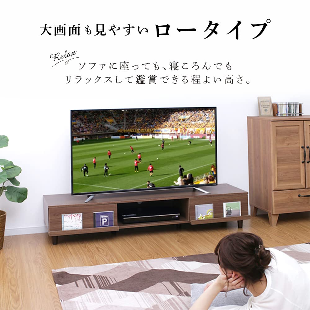 【32-65V型推奨】 テレビ台 ローボード オフホワイト 幅150×奥行約42×高さ約30cm BAB-150A