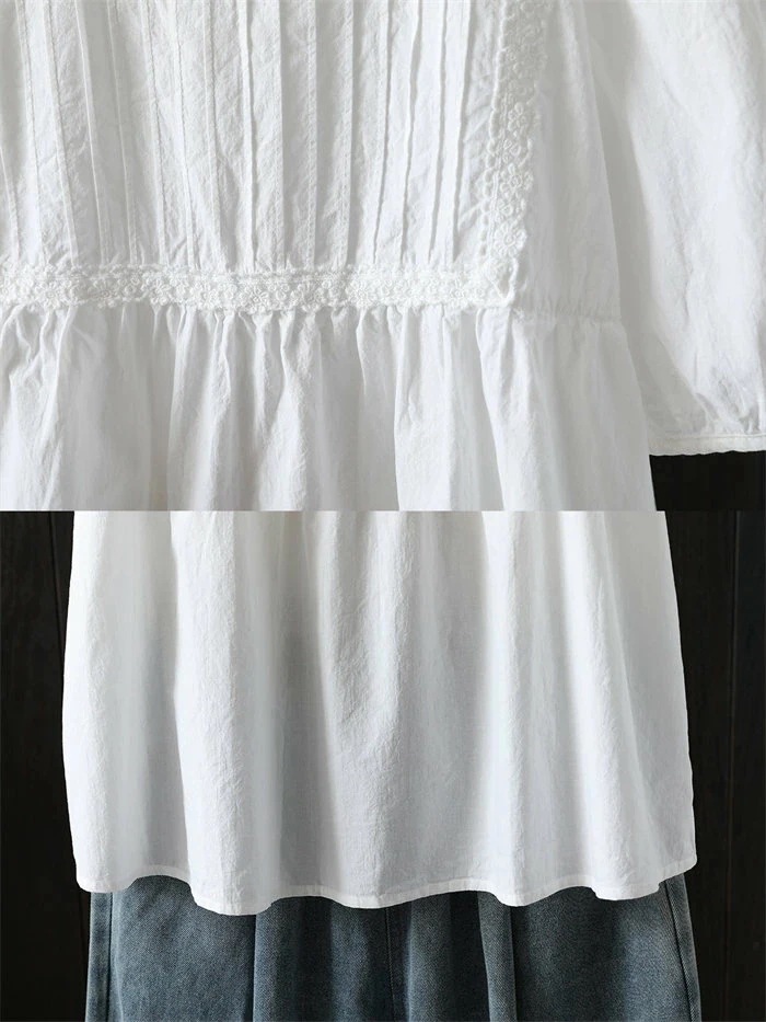 【20点セット】ブラウス フリル襟ブラウス 綿 レディース 半袖 プルオーバー チュニック トップス 夏 コットン ブラウス 大きいサイズ シンプル ナチュラル 爽やか 柔らか ゆったり 肌に優しい