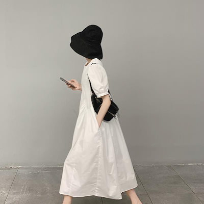 低価日本製 パフスリーブワンピース トップス シャツ : レディース服 特価正規品