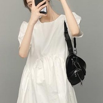 低価日本製 パフスリーブワンピース トップス シャツ : レディース服 特価正規品