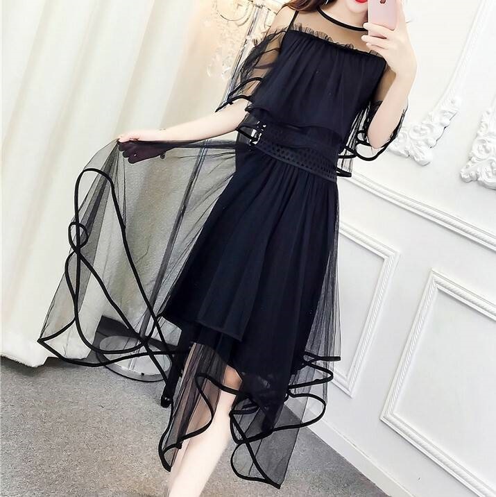 すべての4色のパーティードレスワンピースチュールメッシュ長い非対称の肩はきれいな無地の色のパーティー すべての4色のパーティードレスワンピースチュールメッシュ長い非対称の肩はきれいな無地の色のパーティー