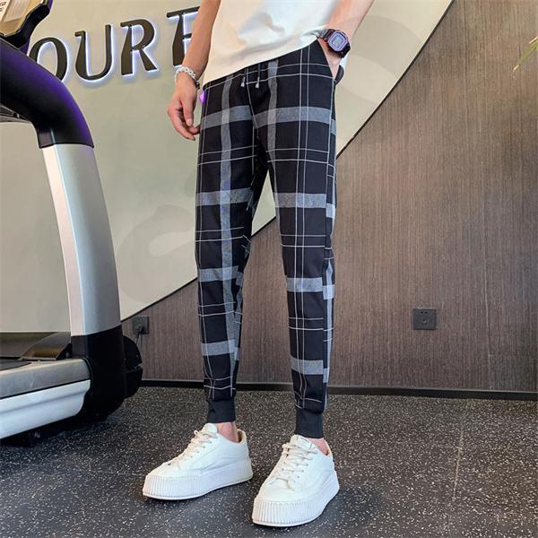 チェックパンツ メンズ テーパード スキニーパンツ イージーパンツ トラウザーズパンツ チェック柄 ゆるめ カジュアル 春夏秋 オシャレ