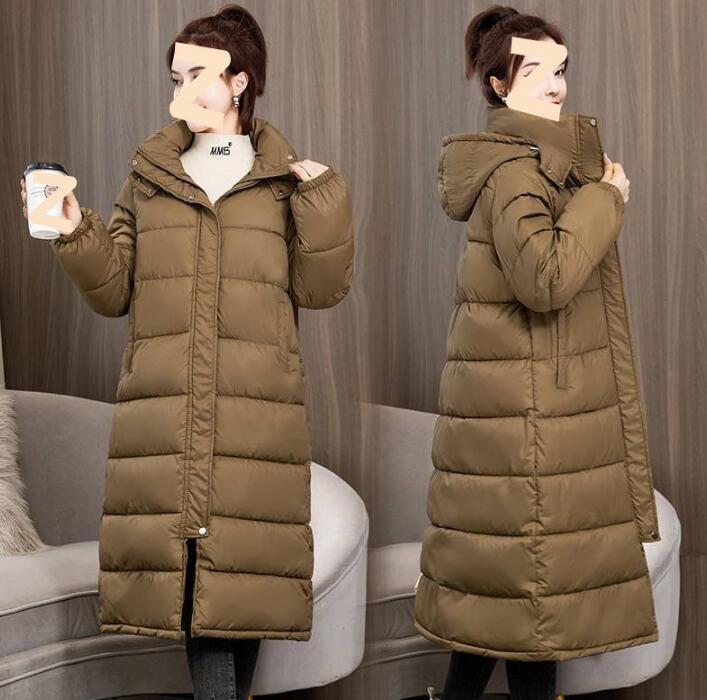 中綿ジャケット 女性用 ロング丈 レディース ダウンコート 厚手 中綿コート 韓国風 フード付き ブルゾン ダウンジャケット 黒 アウター 大人 あったか コート 体型カバー 着痩せ 綿入り 通勤 O