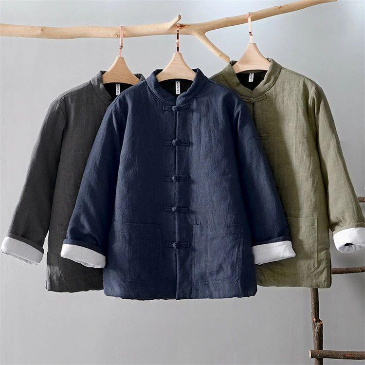 チャイナ服 綿麻ジャケット メンズ アウター シャツジャケット