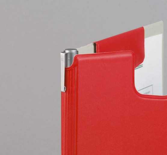 （まとめ買い）ライオン事務器 マグネットホルダー レオグリップ 2つ折り式 A4タテ No.300MG レッド 154-60 [x3]